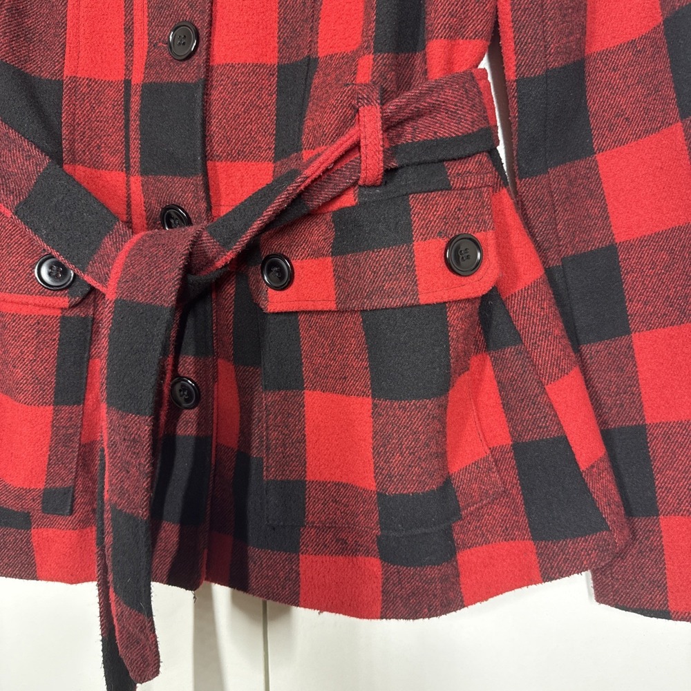 Vintage‎ Bongo Women's sz M Red Black Plaid Belted Gothic Grunge Punk Y2K - Picture 3 of 14